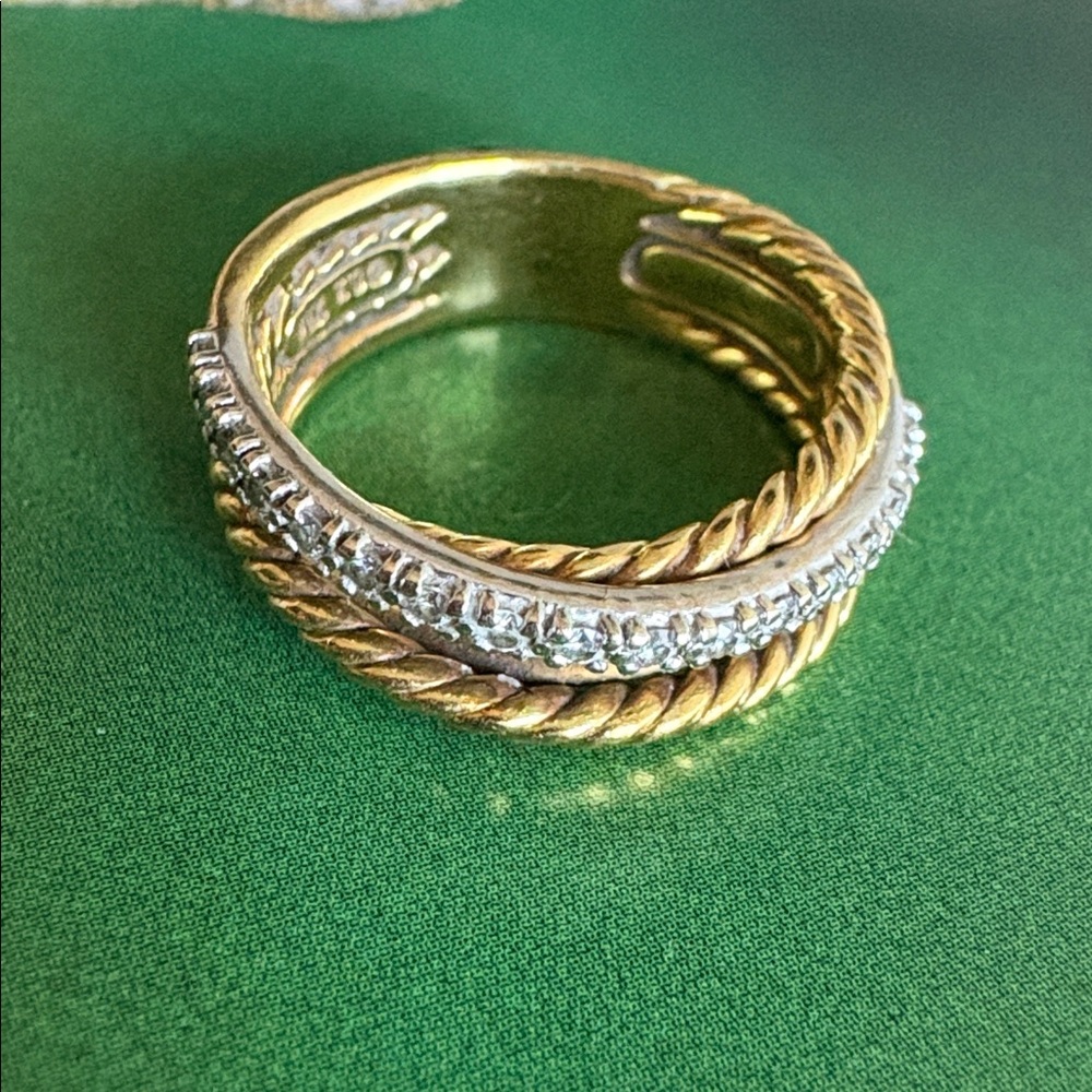 DAVID YURMAN GOLD AND DIAMOND RING